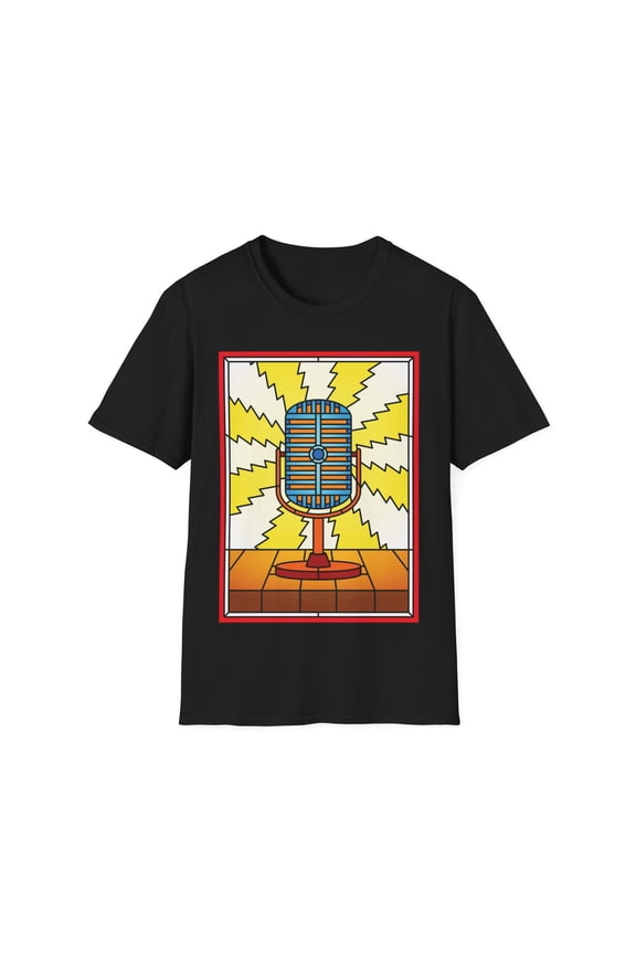 Stained Glass Microphone T-Shirt, Singer Gift, Music Graphic Tee - Unisex