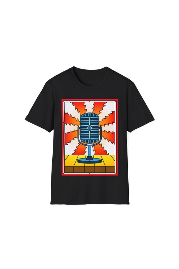 Stained Glass Microphone T-Shirt, Singer Gift, Music Graphic Tee - Unisex