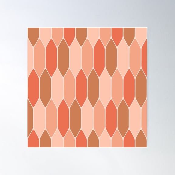 Stained Glass Minimalist Geometric Pattern In Millennial Pink Poster Wall Art, Modern Wall Decor For Living Room Bedroom, 24x24 UNFRAMED
