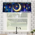 thumbnail image 1 of Stained Glass Moon And Star kitchen Curtain Valances for Windows For Indoor Living Room Bedroom Kitchen Decoration 54x18 inch, 1 of 5