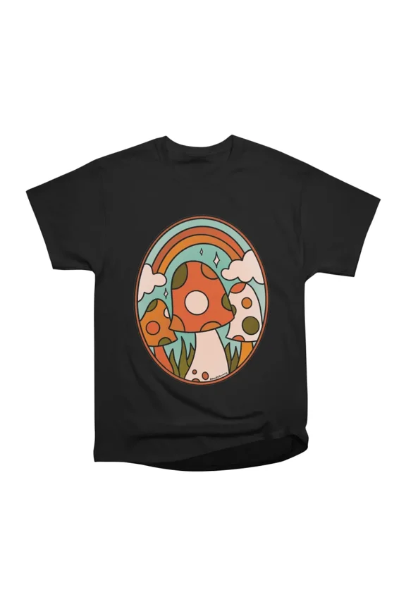 Stained Glass Mushroom T-Shirt Tee Gift For Him Merch For Her Apparel For Friend