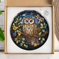 thumbnail image 1 of Stained Glass Owl Bird Suncatcher, Window Hanging Decor, 1 of 6
