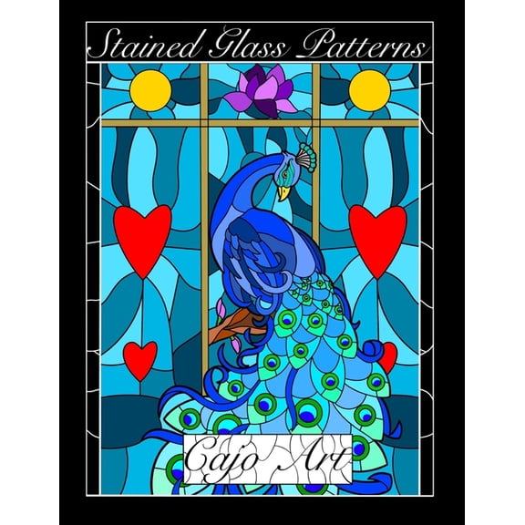 Stained Glass Patterns : An Adult Coloring Book with 50 Drawings of, Animals, Flowers, Landscapes, Abstract Creations and Religious Themes. (Paperback)