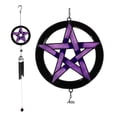 thumbnail image 1 of Stained Glass Pentagram Circle Sacred Geometry Metal Wind Chime Suncatcher, 1 of 9
