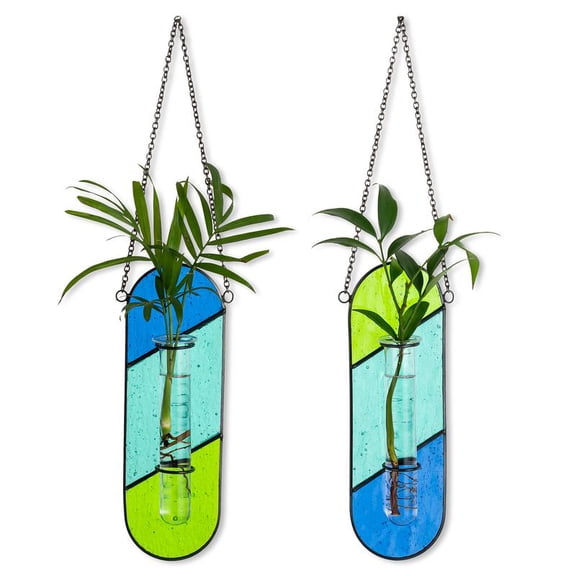 Stained Glass Propagation Wall Hanging: Spring Propagation Station Planters for Window Decor - Propagation Tubes Terrarium Unique Plant Lover Gift