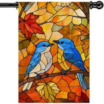 Stained Glass Pumpkin Fall Garden Flag Autumn flags 28x40 Double Sided Large Thanksgiving House Flag Sunflower Yard Flags for Outside Seasonal Decorations