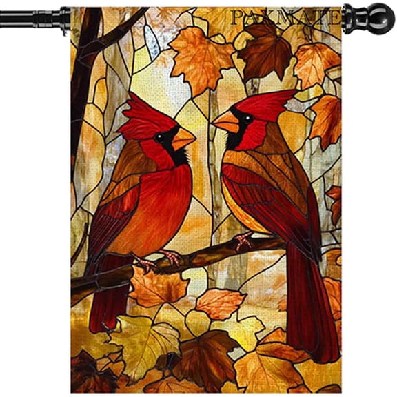 Stained Glass Pumpkin Fall Garden Flag Autumn flags 28x40 Double Sided Large Thanksgiving House Flag Sunflower Yard Flags for Outside Seasonal Decorations