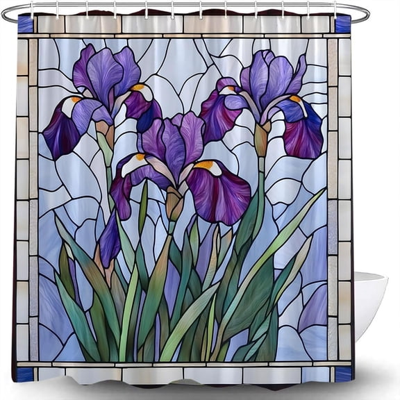 Shop Stylish Iris Shower Curtains in Various Colors for Your Bathroom