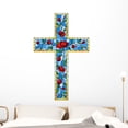 thumbnail image 1 of Stained Glass Roses Cross Wall Decal Wallmonkeys Peel and Stick Graphics (48 in H x 31 in W) WM502863, 1 of 4