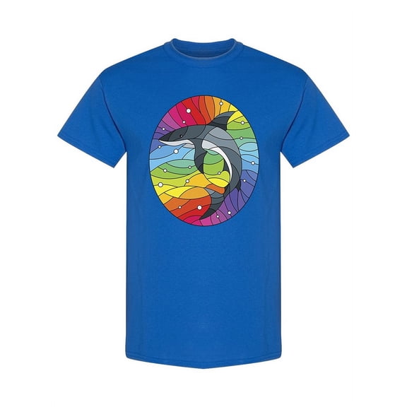 Stained Glass Shark T-Shirt Women -Image by Shutterstock, Female x-Large
