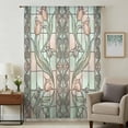thumbnail image 1 of Stained Glass Sheer Curtains 63 Inches Long, Vintage Colorful Flower Animal Textured Light Filering Curtains, Breathable Simi Curtain Privacy Drapes for Living Room Bedroom Window Treatment, 1 of 9