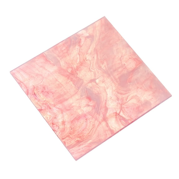 Stained Glass Sheet Mosaic Tile 3.9 Inch x 3.9 Inch Light Pink, Stained Glass Sheets for Crafts Project