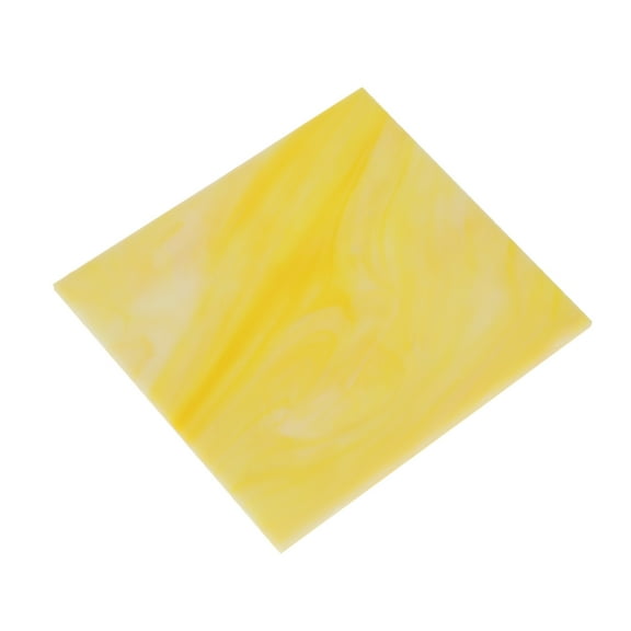 Stained Glass Sheet Mosaic Tile 3.9 Inch x 3.9 Inch Light yellow, Stained Glass Sheets for Crafts Project