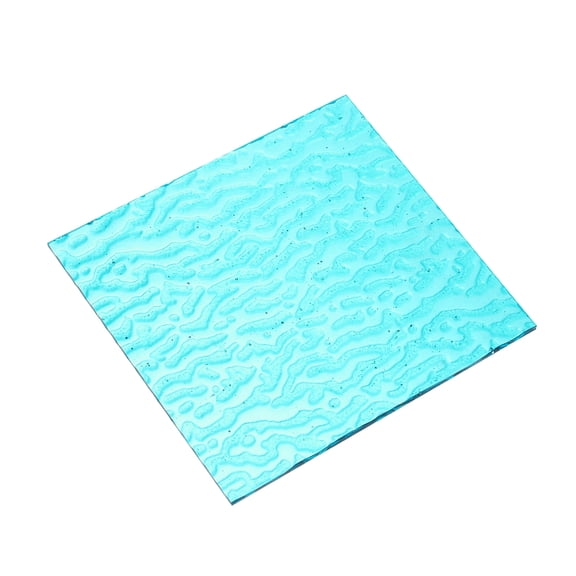 Stained Glass Sheet Mosaic Tile 3.9 Inch x 3.9 Inch Sea Blue, Stained Glass Sheets for Crafts Project