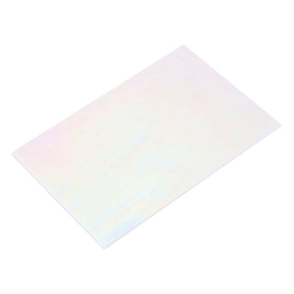 Stained Glass Sheet Mosaic Tile 5.9 Inch x 3.9 Inch Bright White, Stained Glass Sheets for Crafts Project