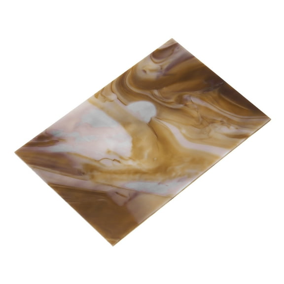 Stained Glass Sheet Mosaic Tile 5.9 Inch x 3.9 Inch Dark Brown, Stained Glass Sheets for Crafts Project