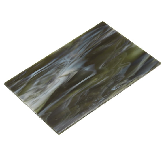 Stained Glass Sheet Mosaic Tile 5.9 Inch x 3.9 Inch Grey, Stained Glass Sheets for Crafts Project