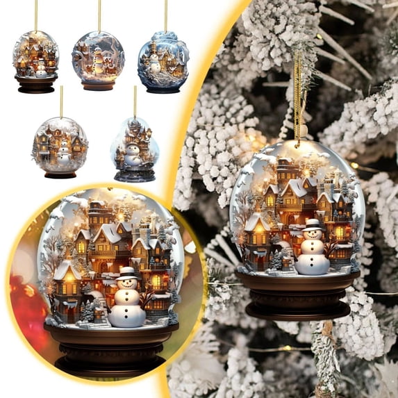 Stained Glass Snowman Ornament - Christmas Tree Decoration, Gift for Holidays