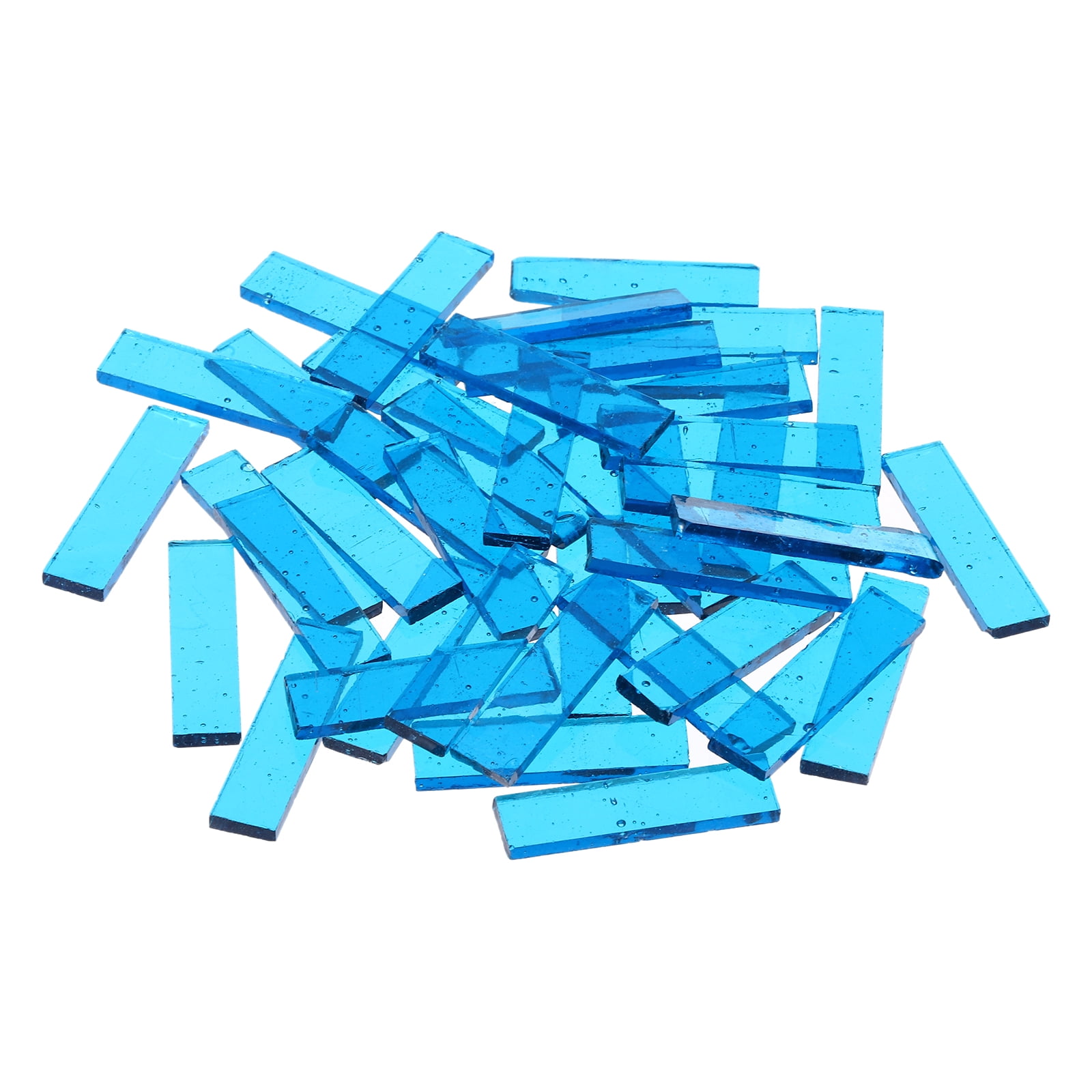 Stained Glass Strip, Transparent Blue Mosaic Tiles 300g/10.58 oz