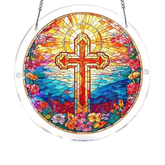 Stained Glass Style 83-Piece Acrylic Suncatcher Puzzle Kit – 7.4 Inch Window Art with Vibrant Rainbow Light Reflection, Perfect for Home, Garden & Patio Decoration