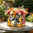 thumbnail image 1 of Stained Glass Style Acrylic Plant Pot, Flower Pot with Drainage Hole, Flower Puppy Planter Pot, Cute Succulent Pot, Plant Lover Gift, 1 of 5