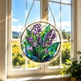 thumbnail image 1 of Stained Glass Style Acrylic Suncatcher Puzzle, 83 Pieces DIY Floral Window Hanging Ornament, Translucent Shatterproof Rainbow Maker for Home Garden Decor, Gift for Mom, 1 of 6