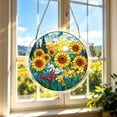 thumbnail image 1 of Stained Glass Style Acrylic Suncatcher Puzzle, 83 Pieces DIY Floral Window Hanging Ornament, Translucent Shatterproof Rainbow Maker for Home Garden Decor, Gift for Mom, 1 of 7