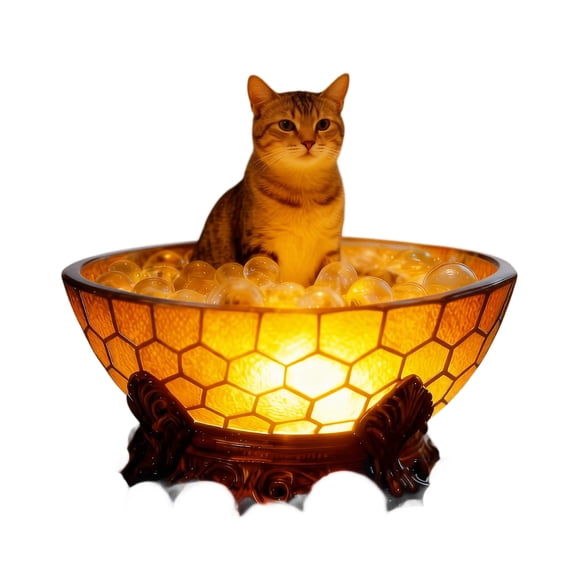 Stained Glass Style Animal Statue Led Decor Light, Dog Night Light, Stained Glass Night Light, Ambient Lighting Lamp, 5X4.5 Inch Bubble Reading Desktop Ornament with Warm Soft