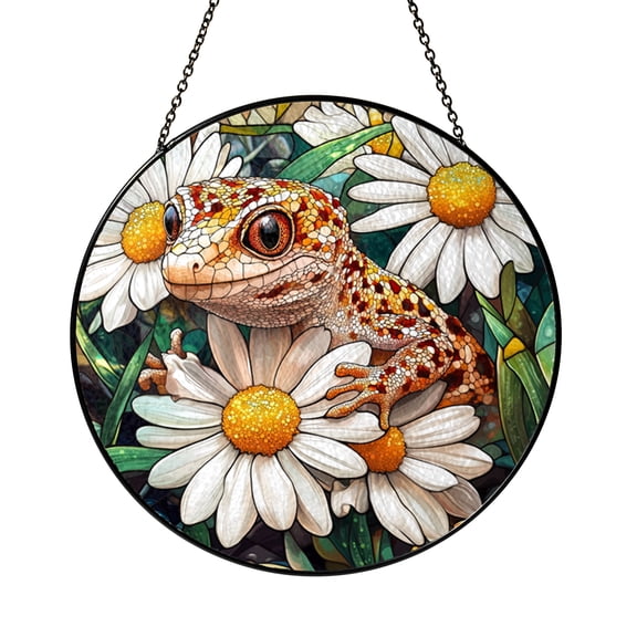 Stained Glass Style Lizard Window Hanging – Nature Decor