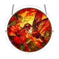 thumbnail image 1 of Stained Glass Style Suncatcher Window Hanging 8 Inch Round Acrylic Puzzle Hummingbird Bird Beach Decor Handmade 2D Art Ornament Home Decor 1 Pack, 1 of 7