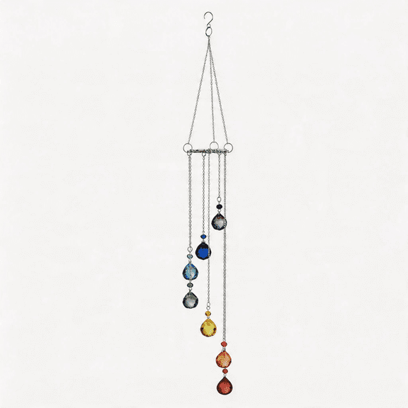 Stained Glass Sun Catcher Crystal Pendant Decor, Hanging Crystal Window Ornament, Light Refracting Home Garden Decor