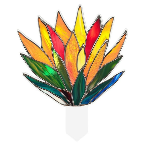 Stained Glass Sun Catchers, Suncatchers for Windows, Reflective Acrylic Window Decor, Rainbow Prisms, Garden Ornaments, Plant Decor for Living Room, Garden Windowsill (No Pot)