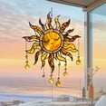 thumbnail image 1 of Stained Glass Sun Suncatcher, Hanging Window Ornament with Beads for Home & Garden Decor, 1 of 6