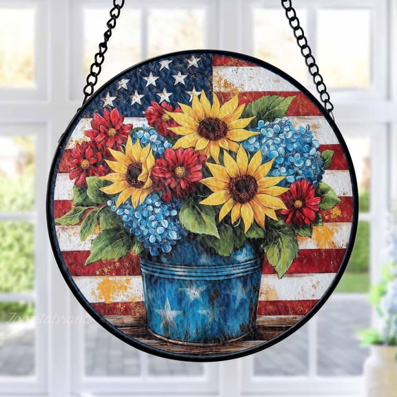 Stained Glass Suncatcher Cyclamen Flower Blooming Floral Nature Garden Window Hanging Home Decor Gift for Plant Lovers