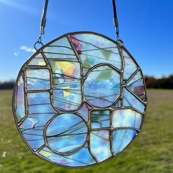 Stained Glass Suncatcher Flowerpot Window Hanging | Indoor Outdoor Wall Art | Vibrant Whimsical Home Garden Decor | Sunlight Catcher Panel | Gift Idea | 1 Piece
