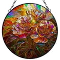 thumbnail image 1 of Stained Glass Suncatcher Panel Peony Flowers Handmade Glass Wingdow Hanging Suncatcher Ornaments Crafts Kits for Memorial and Garden Indoor Decor 6.3"-4, 1 of 8