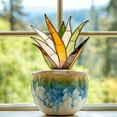 thumbnail image 1 of Stained Glass Suncatcher for Pot Plant Decoration 4 Inch 2D Flat Artificial Plant Agave Acrylic Ground Insert Outdoor Decor Yard Plugin Ornament Indoor Countertops Gifts for Plant Lovers, 1 of 6