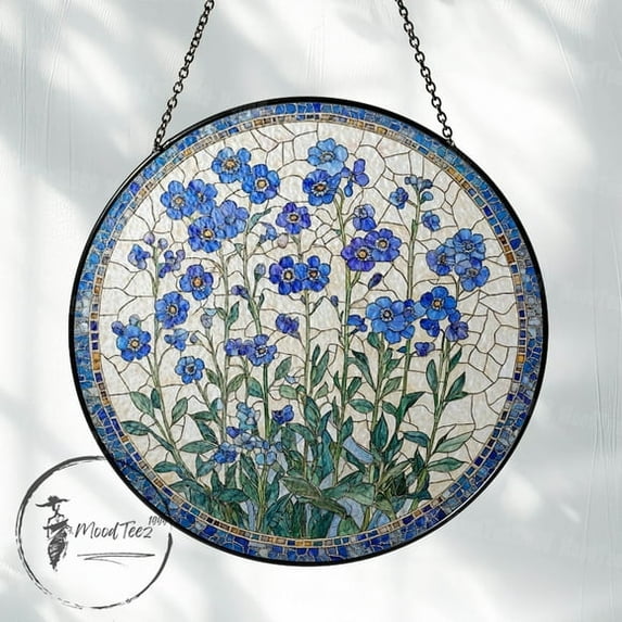 Stained Glass Suncatcher, Window Hanging Decor, Handmade Floral Sun Catcher, Nature Inspired Art, Botanical Glass Ornament