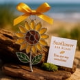 thumbnail image 1 of Stained Glass Sunflower Ornament with Sea Glass, "You Are My Sunshine" Suncatcher, Handmade Hanging Decor with Ribbon for Home & Gift, 1 of 5