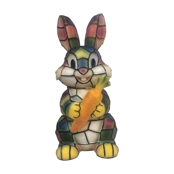 Stained Glass Table Lamp, All Ages Night Light, Rabbit Lamp 12 In, Bedroom Decor, Table Lamp for Bedroom, Easter Bunny Decor, Soft Illumination, Small Size, 1 Pc