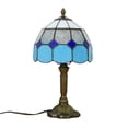 thumbnail image 1 of Stained Glass Table Lamp - Decorative Bedside Lamp for Bedroom & Living Room - Elegant Art Lighting, Eye-Caring Soft Glow, Compact Design, Perfect for Ambient & Study Lighting,Sky Blue, 1 of 5