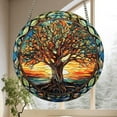 thumbnail image 1 of Stained Glass Tree Of Life Window Art Panel Suncatcher Hanging Ornament For Home Kitchen Bedroom Porch, 1 of 5