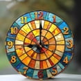 thumbnail image 1 of Stained Glass Wall Clock Home Decor Art 10-Inch Silent Wooden Wall Clock, Battery Operated (AA Batteries Not Included), Artistic Home Decor, 1 of 7