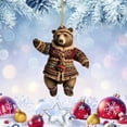 Stained Glass Wall Decorations Cute Brown Bear Christmas Ornament