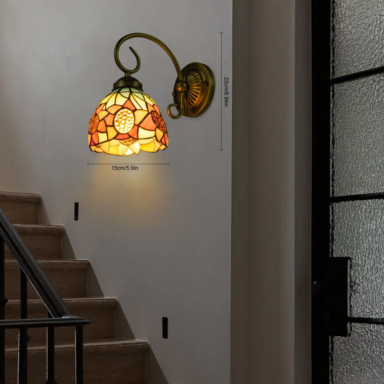 Stained Glass Wall Sconce Wall Light Vanity Lighting Lamp Home Fixture