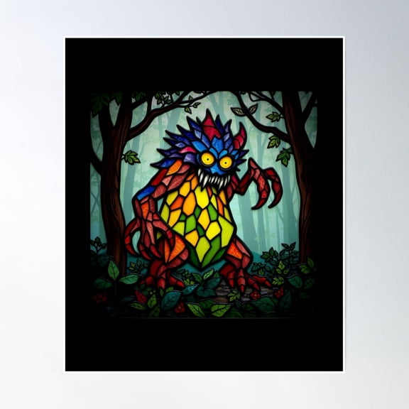 Stained Glass Wild Thing Poster Wall Art, Modern Wall Decor, 8x12 UNFRAMED