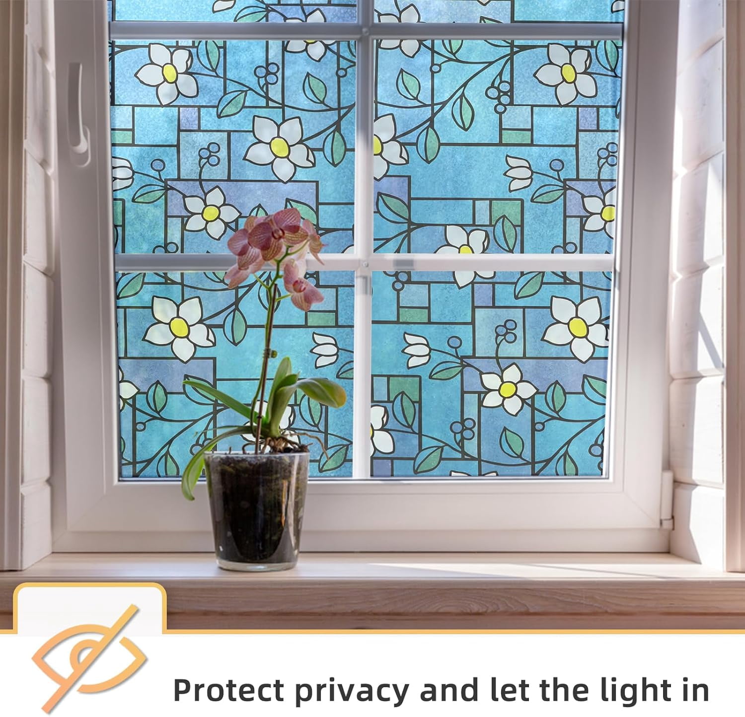 Window Film Colours Stained Glass Window Film, Color Flower Pattern, More Than 96% of ...