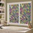 thumbnail image 1 of Stained Glass Window Film, Decorative Window Privacy Film for Bathroom,Front Door,Home, Sun Blocking Heat Control,Static Cling, Irises, 23.6inch x 35.4inch, 1 of 6
