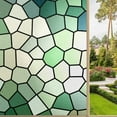 thumbnail image 1 of Stained Glass Window Film Window Privacy Films Blackout Window Tint, Rainbow Glass Decals Stickers for Home Anti Uv Stained Glass Patch Pattern Green, 1 of 4