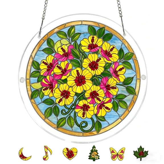 Stained Glass Window Hanging, Flower Sun Catchers Indoor Window, Iris Flowers Gift, Flower Lovers Gifts, Housewarming Gift, Gifts for Her or Women